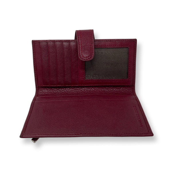 Red Bordeaux Leather Wallet for Women, Denise