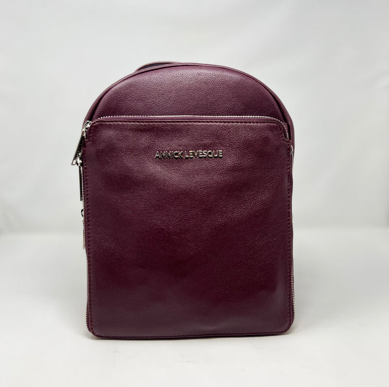 Leather Backpack Alice, Red Bordeaux