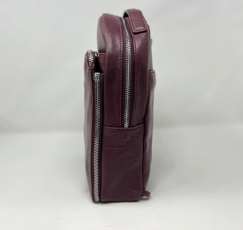 Leather Backpack Alice, Red Bordeaux