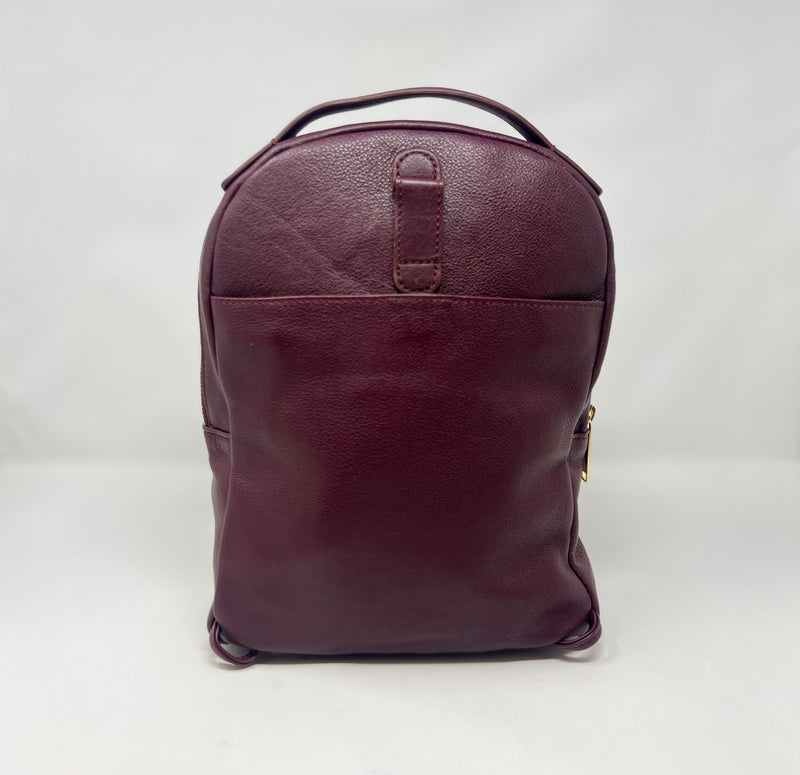 Leather Backpack Alice, Red Bordeaux