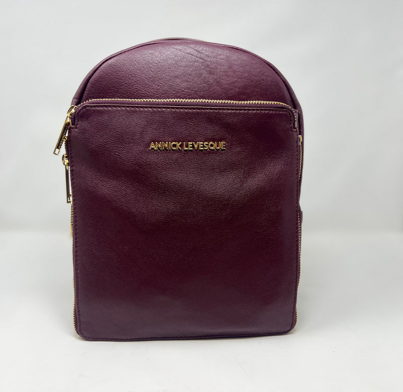 Leather Backpack Alice, Red Bordeaux