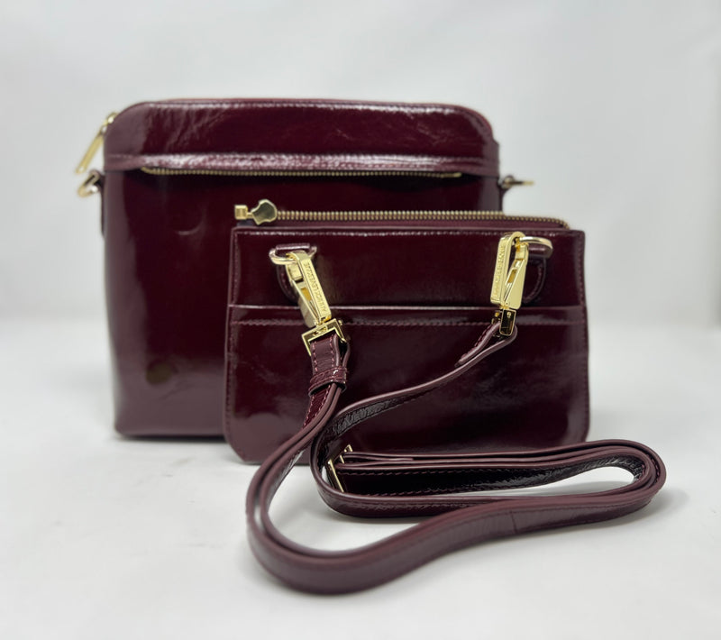 Small Leather Handbag, Light Blue, Brigitte