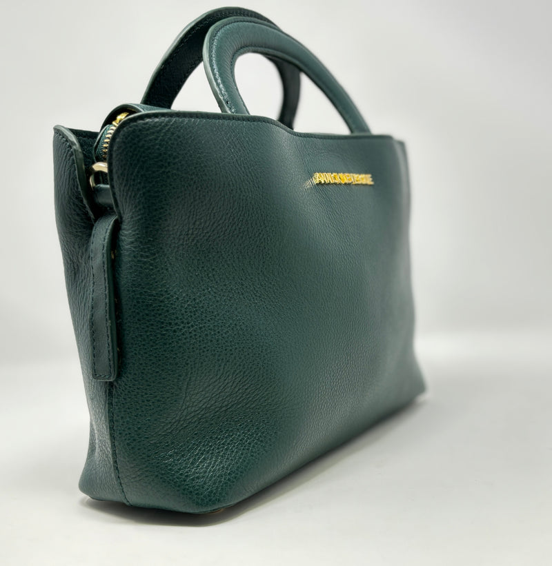 Leather Green Handbag 2 in, Clarence Medium