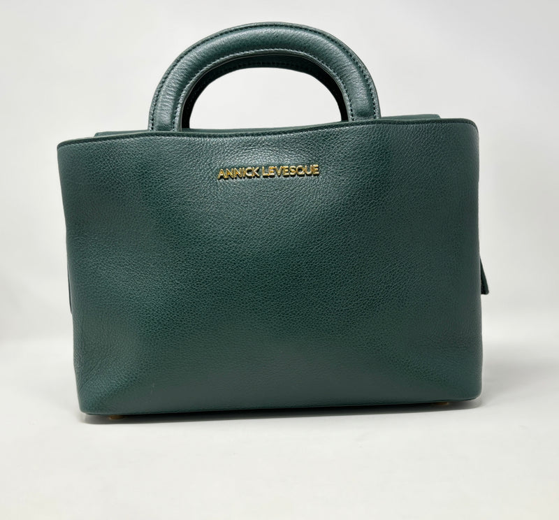 Leather Green Handbag 2 in, Clarence Medium