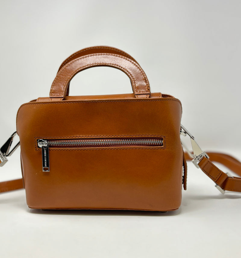 Leather Handbag, two in one, Clarence, Tan