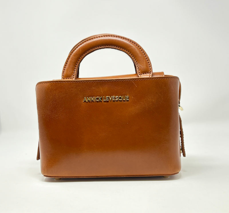 Leather Handbag, two in one, Clarence, Tan