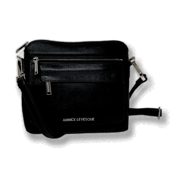 Small Black Leather Crossbody Bag, Brigitte