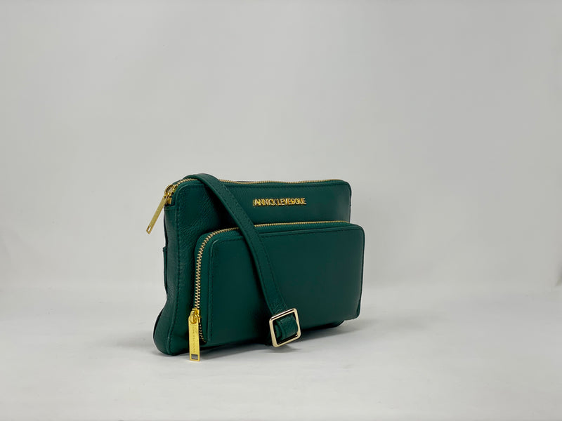 Small Wallet CrossBody Bag Green, Carmen