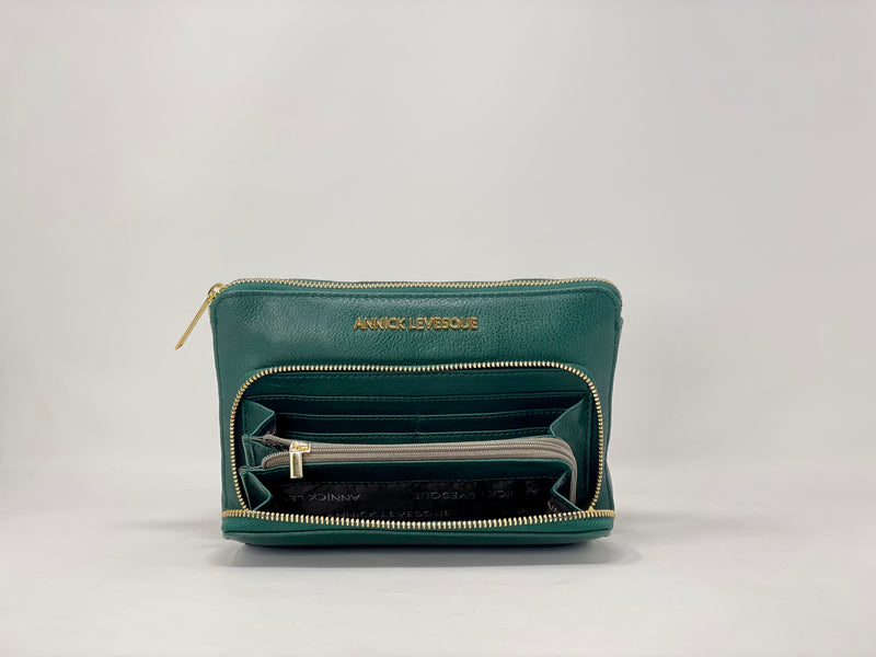 Small Wallet CrossBody Bag Green, Carmen