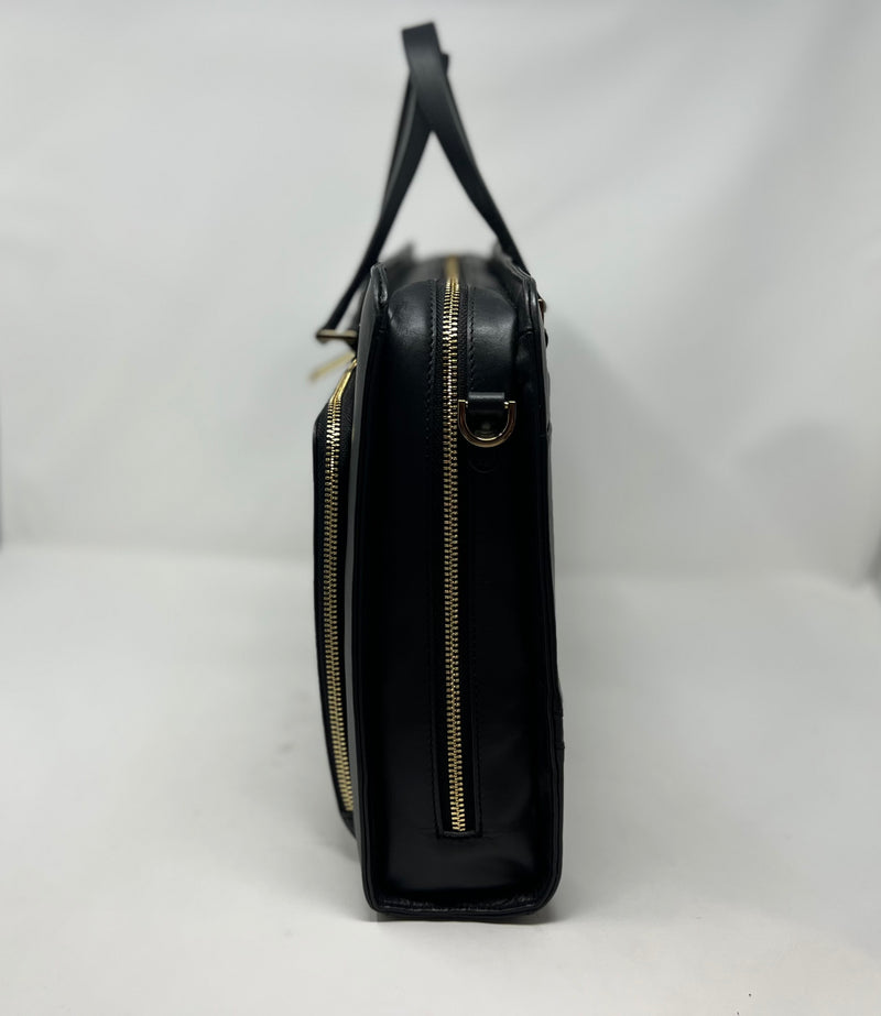 Laptop bag in black leather for women, Elizabeth