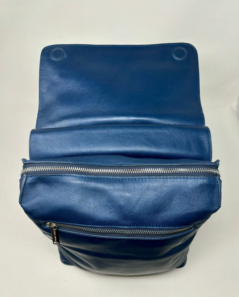 Sac à dos en Cuir Antoinette, Bleu Marine