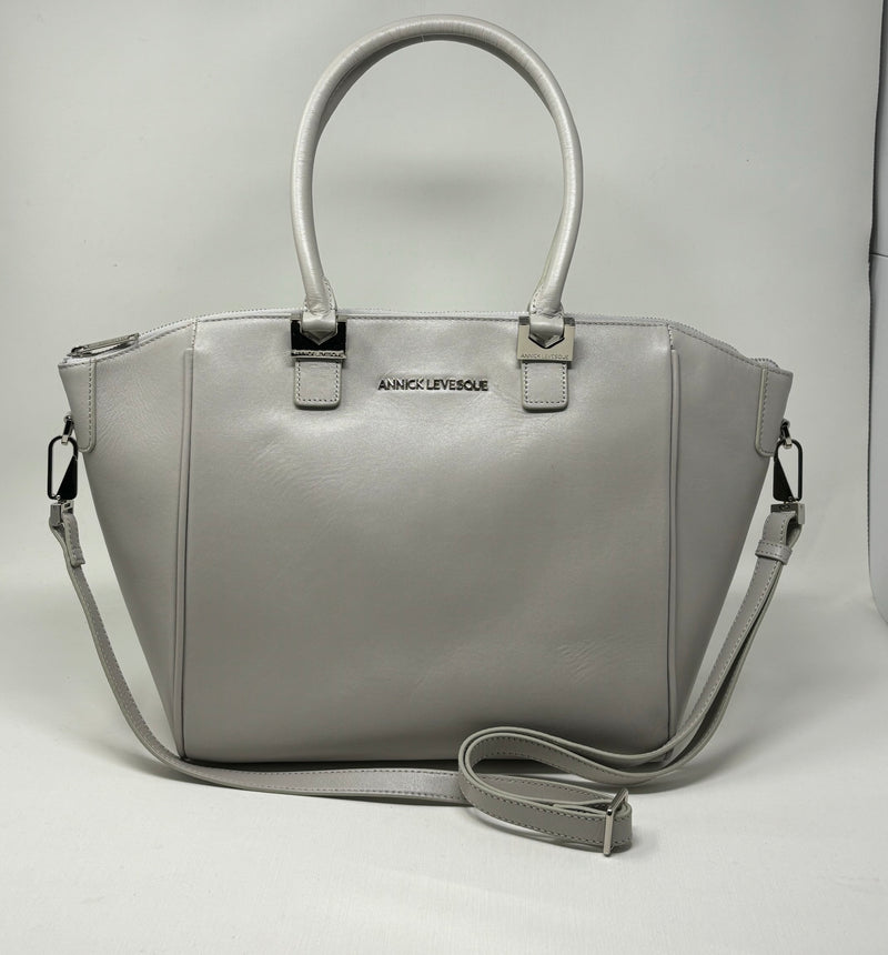 Leather Handbag Mona medium, Mother of Pearl