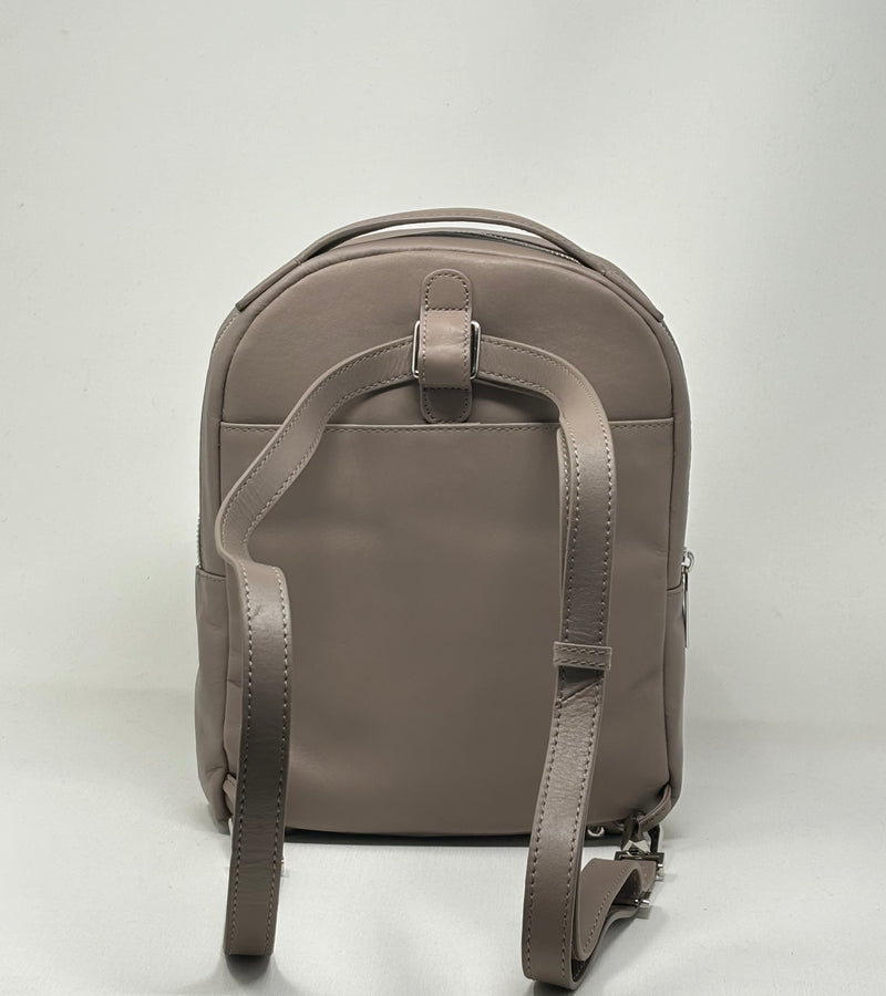 Leather Backpack Alice, Taupe