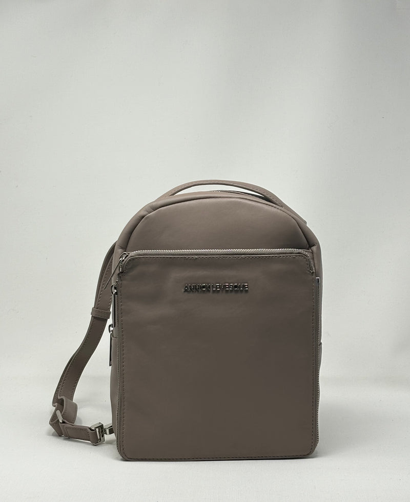 Leather Backpack Alice, Taupe