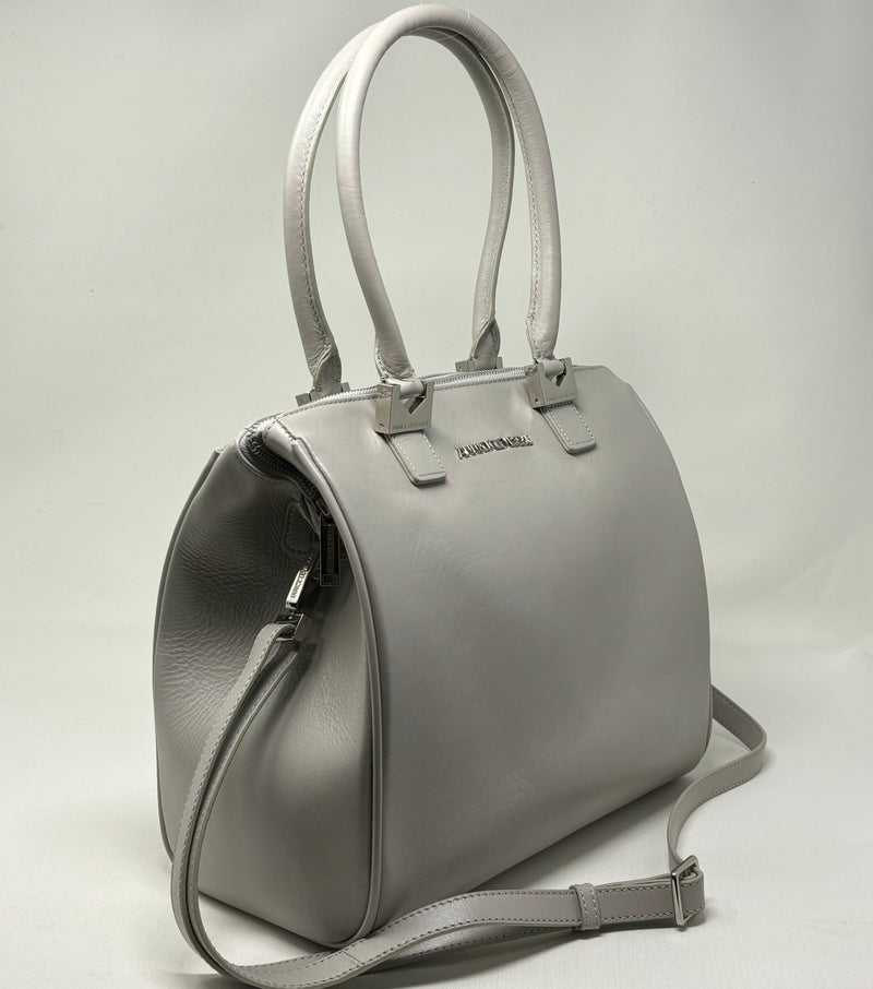 Leather Handbag Mona medium, Mother of Pearl