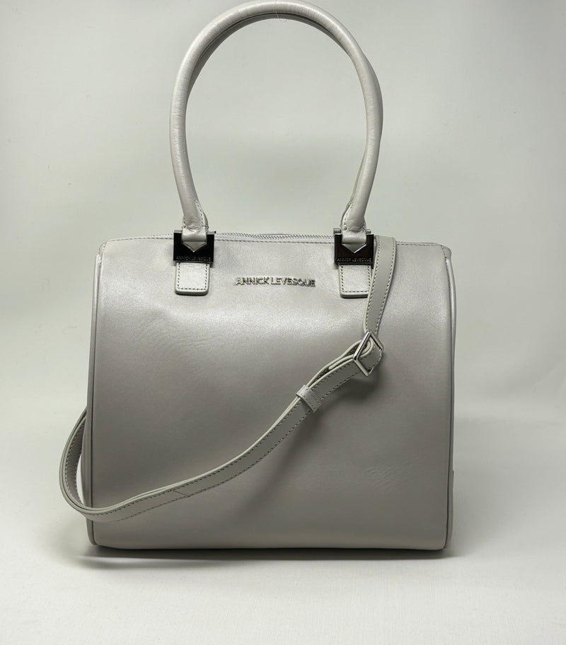 Leather Handbag Mona medium, Mother of Pearl