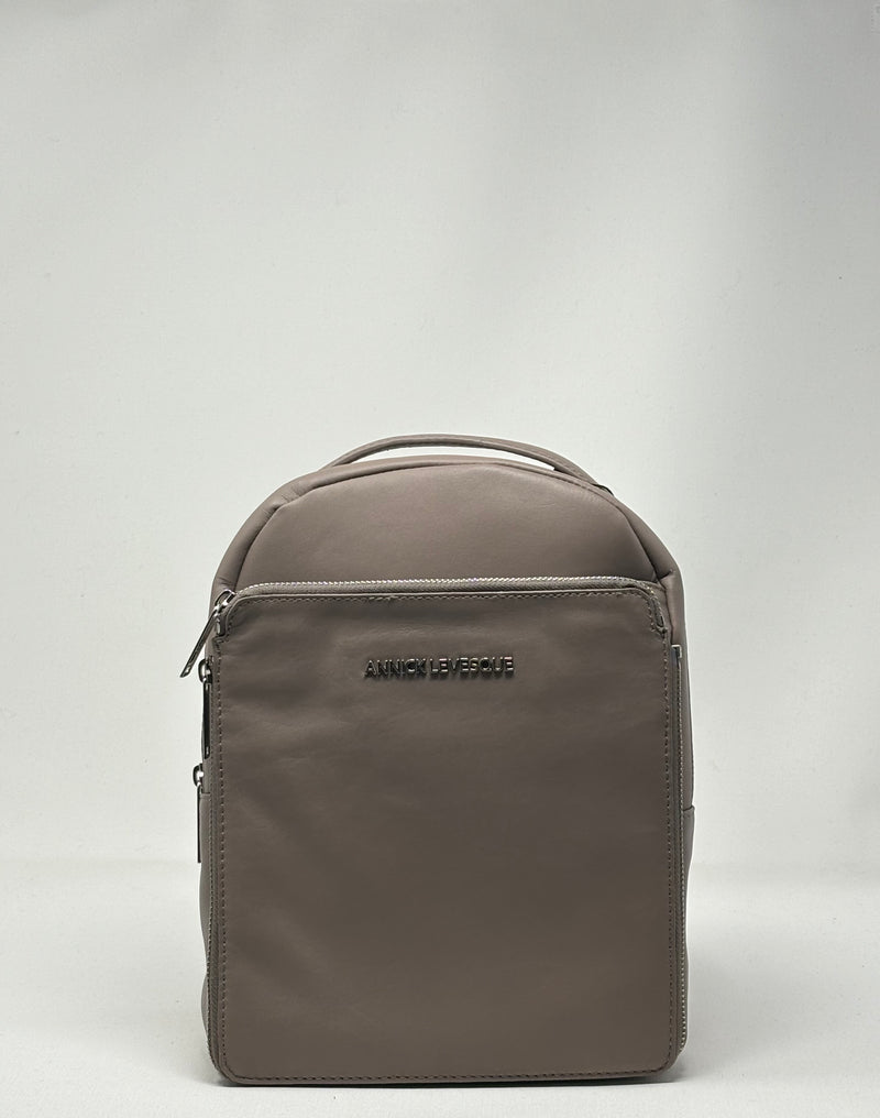 Leather Backpack Alice, Taupe