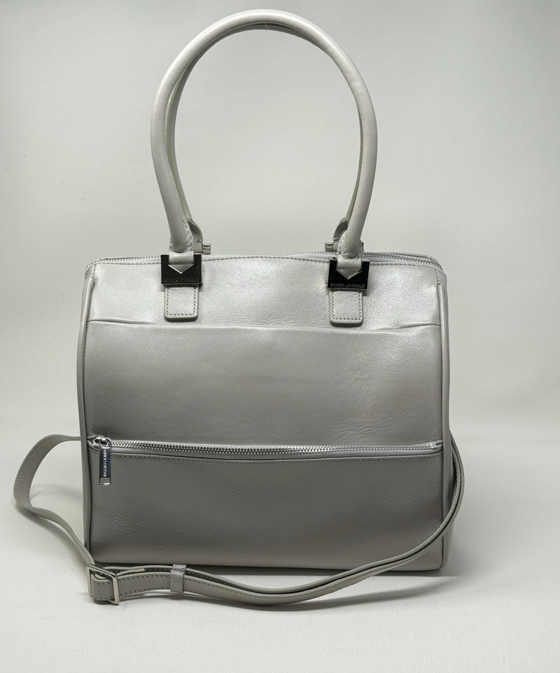 Leather Handbag Mona medium, Mother of Pearl