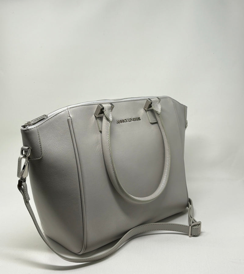 Leather Handbag Mona medium, Mother of Pearl