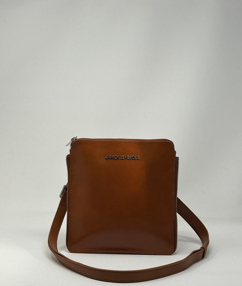 Genuine Leather Backpack Alice, Cognac