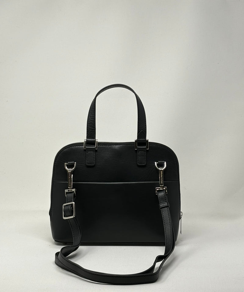 Handbag in leather, Justine Style, Black