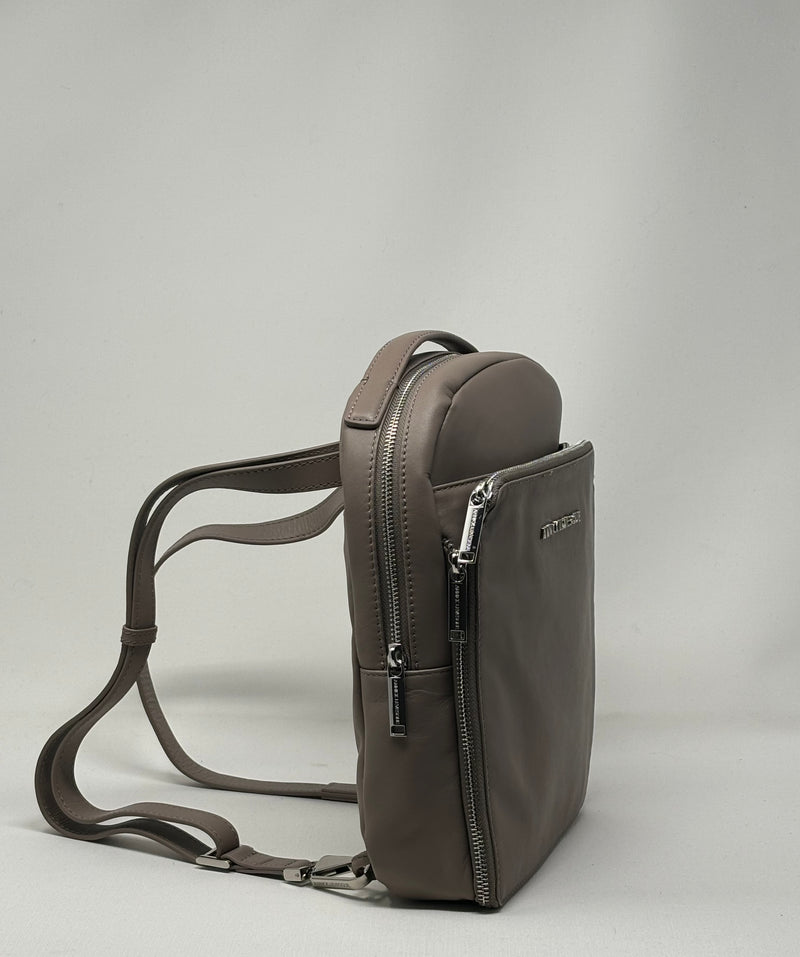 Leather Backpack Alice, Taupe