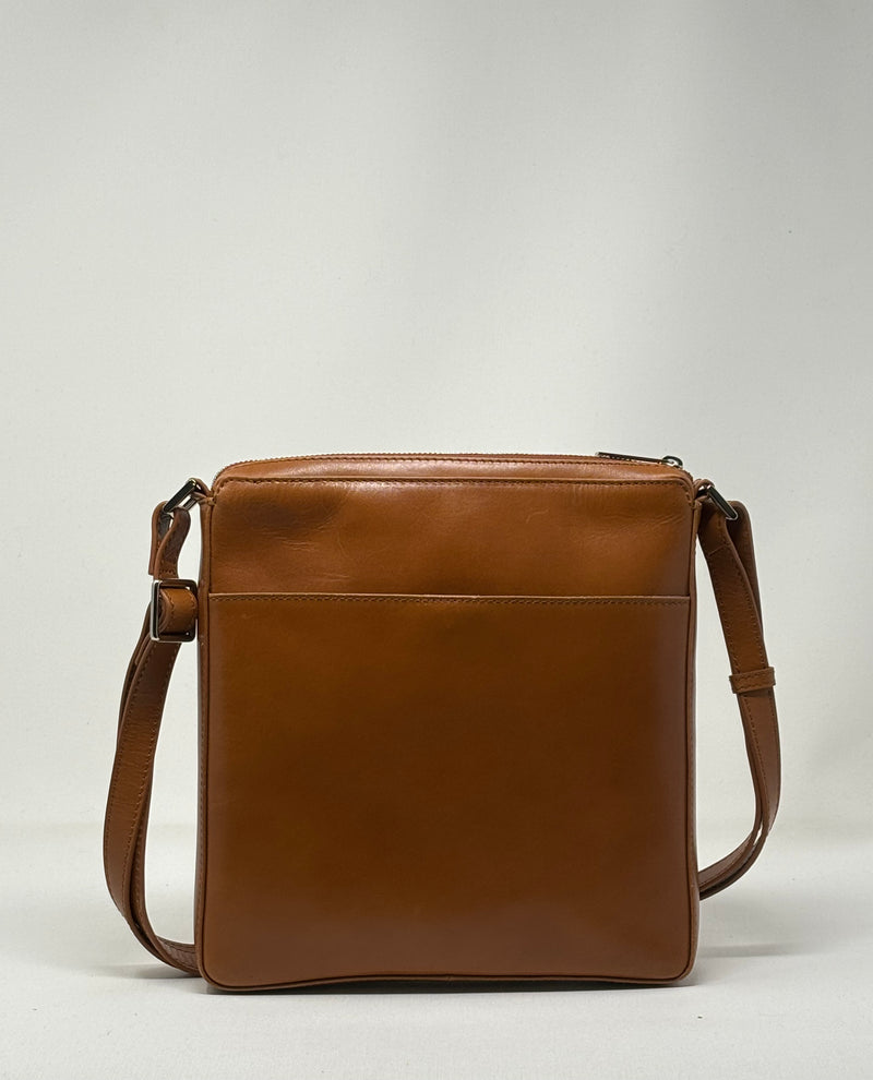 Cognac Leather Crossboby bag, Gisele