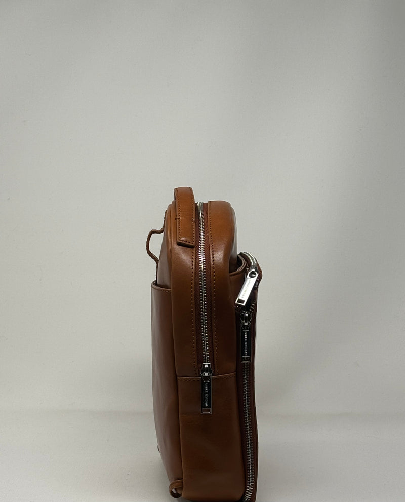 Genuine Leather Backpack Alice, Cognac