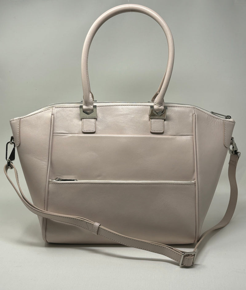 Leather Handbag Mona medium, Pink Blush