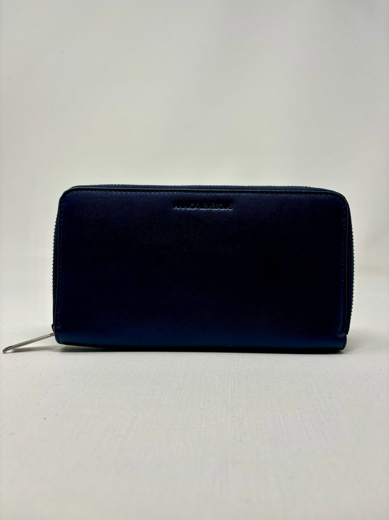 Leather wallet Anna, Navy blue