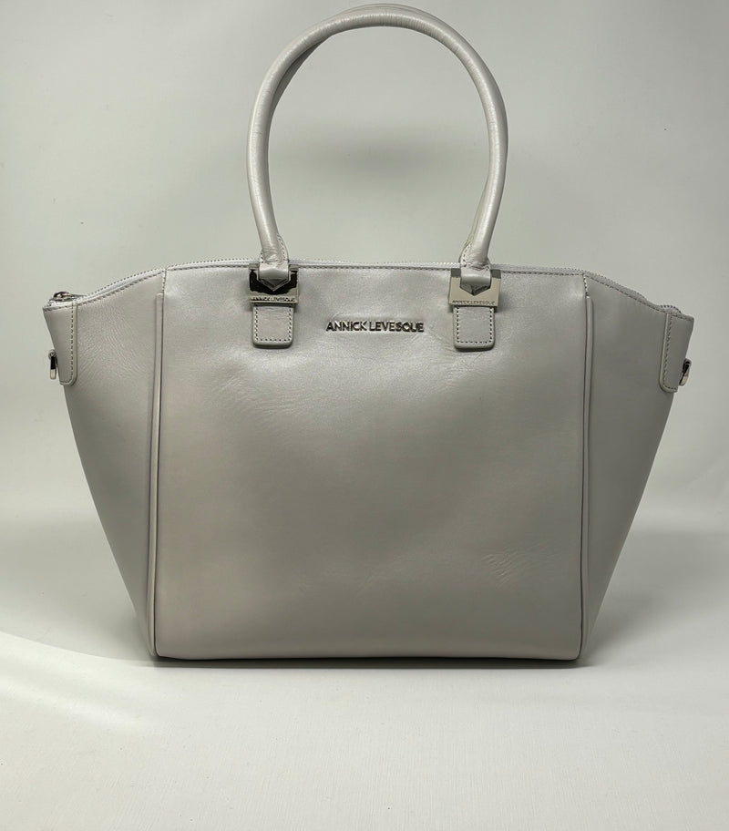 Leather Handbag Mona medium, Mother of Pearl