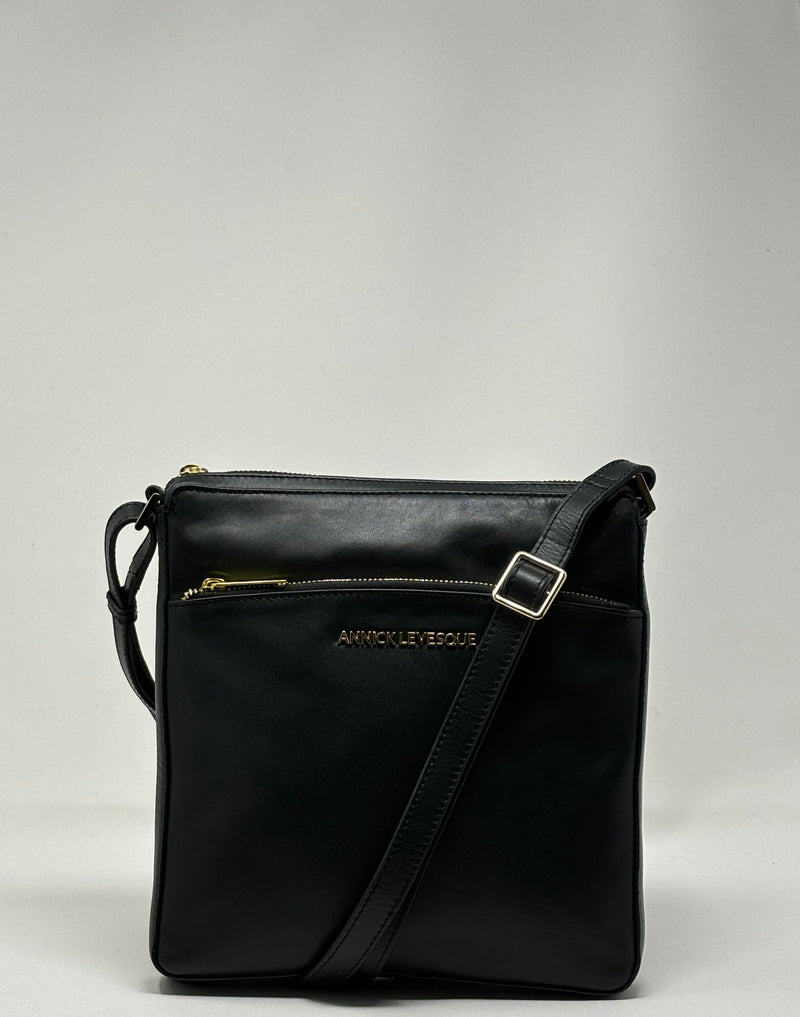 Crossbody Bag / Genuine Leather Satchel bag Black, Gisele