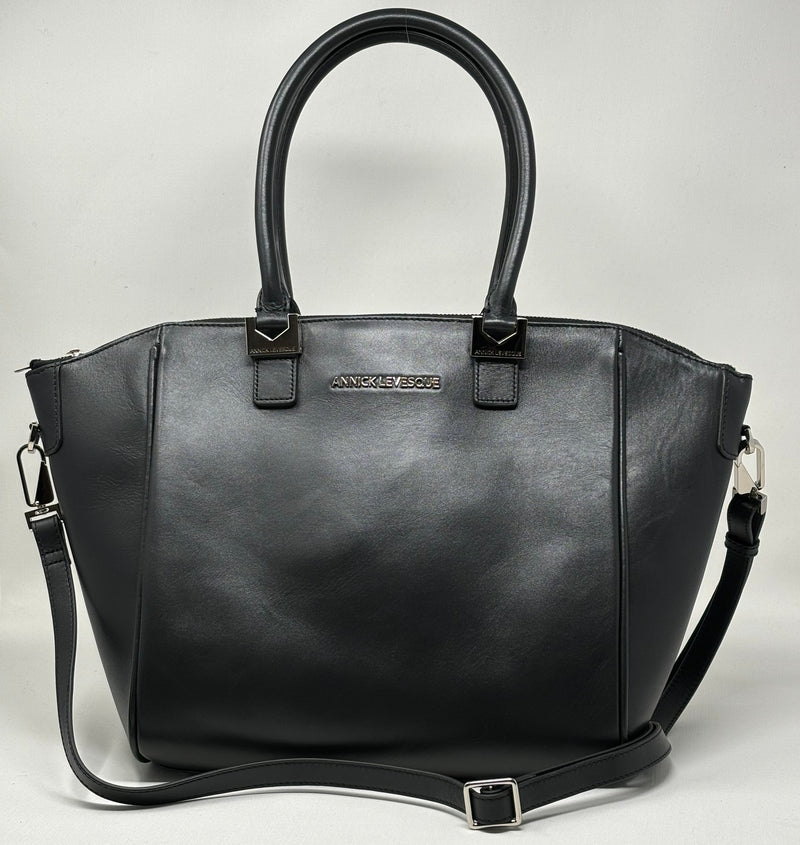 Handbag in Leather, Mona Medium, Black