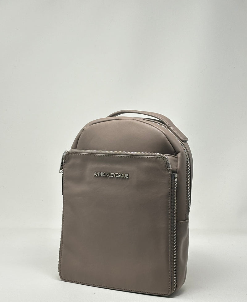 Leather Backpack Alice, Taupe