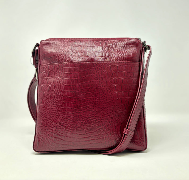 Crossbody Bag / Leather Satchel bag Red Bordeaux, Gisele