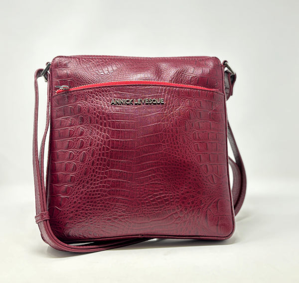 Crossbody Bag / Leather Satchel bag Red Bordeaux, Gisele