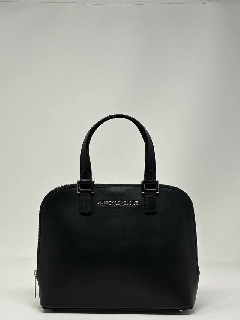 Handbag in leather, Justine Style, Black