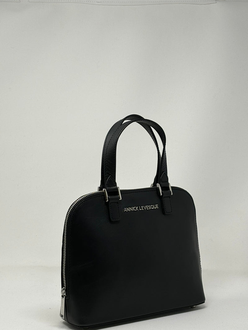 Handbag in leather, Justine Style, Black