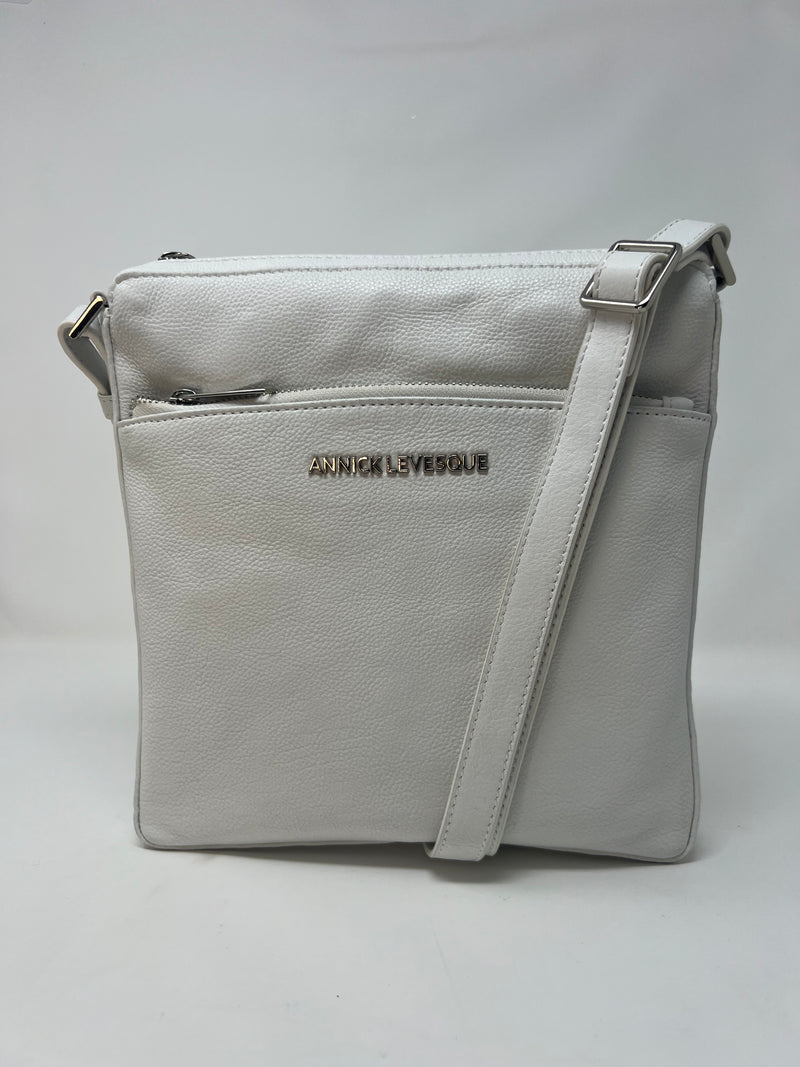 Sac à Bandoulière / Sacoche en cuir Blanc, Gisèle