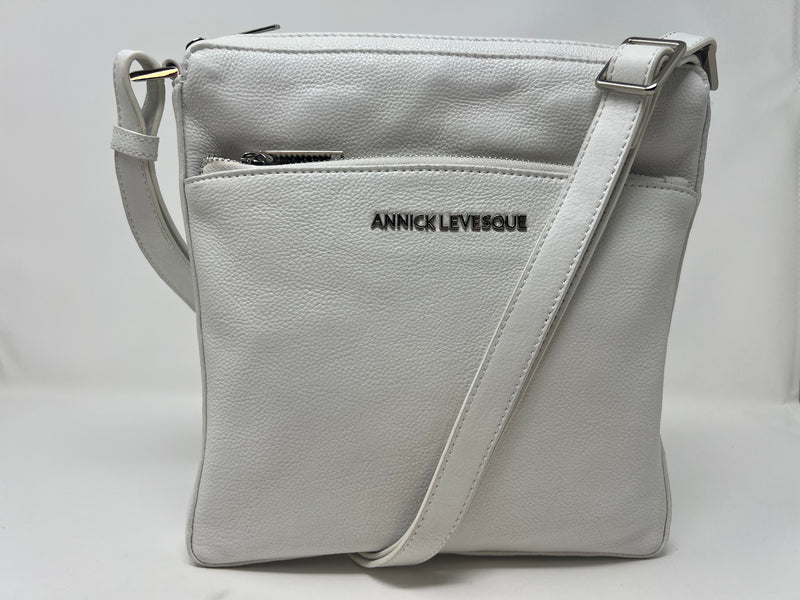 Sac à Bandoulière / Sacoche en cuir Blanc, Gisèle