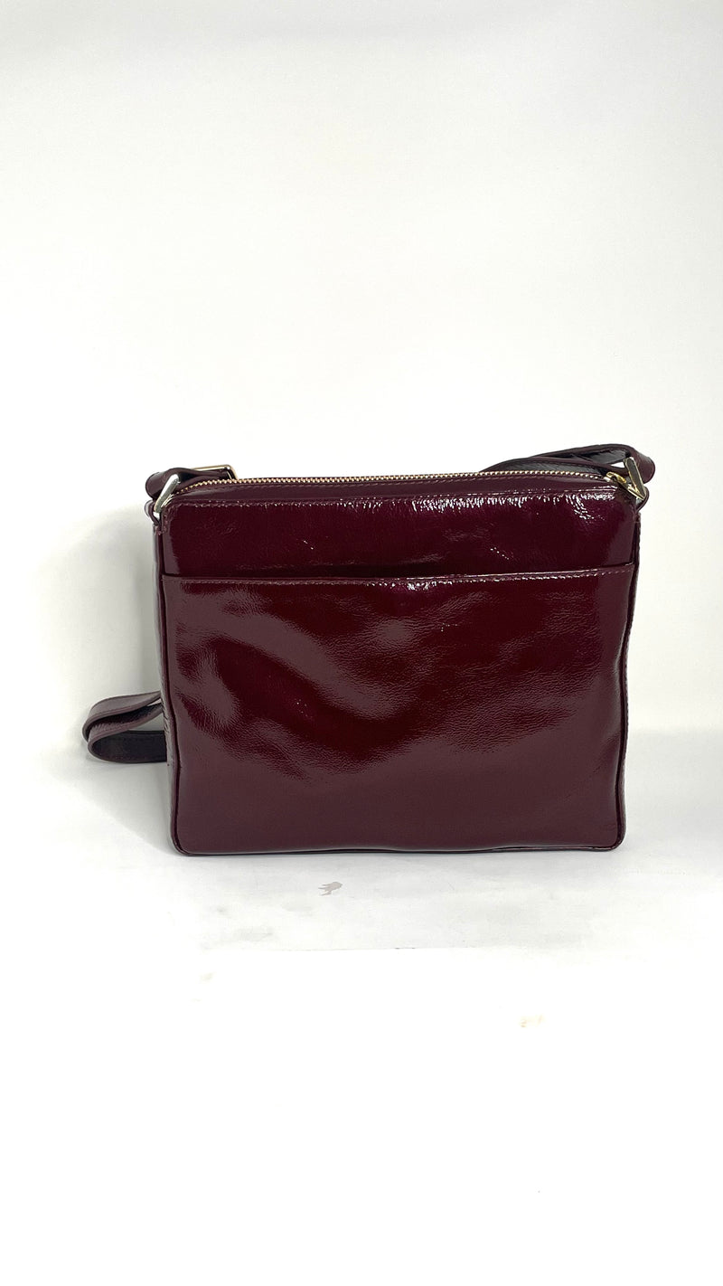 Sac à main de style sac à bandoulière, Sacoche Gisele petit rouge bordeau foncé patin souple