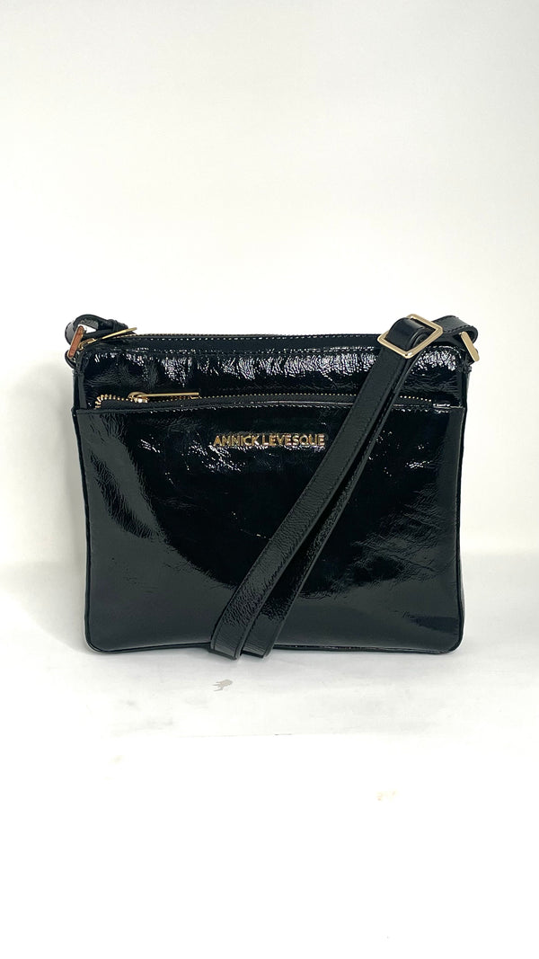 Sac à main de style sac à bandoulière, Sacoche Gisele petit Noir patin souple