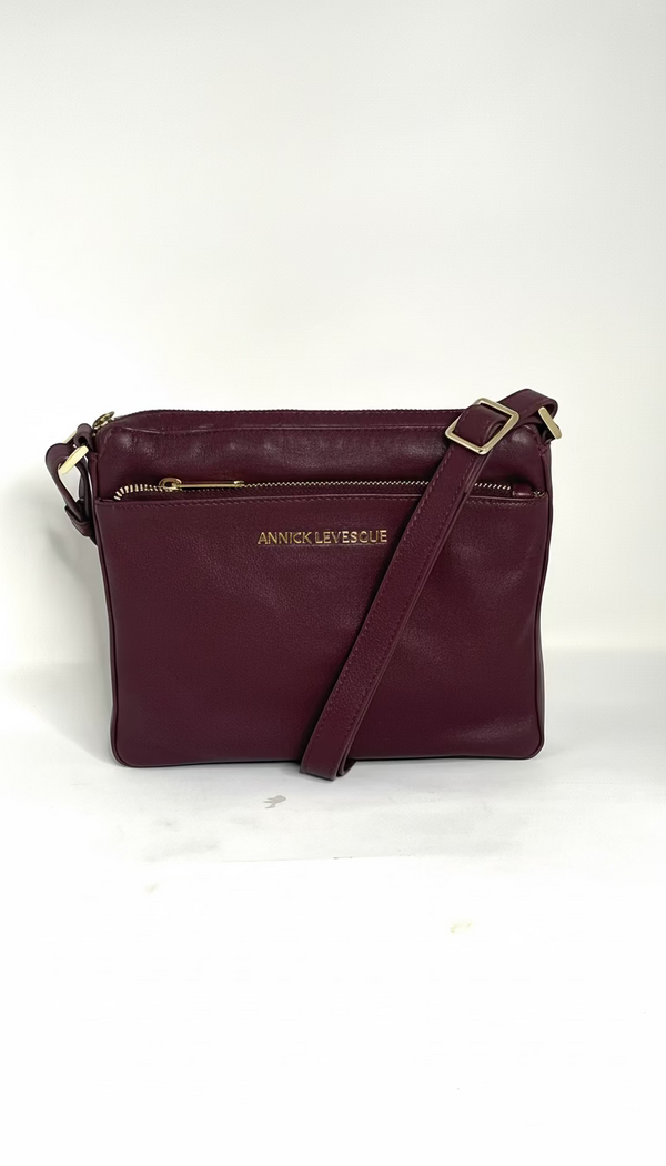 Sac à main de style sac à bandoulière "Crossbody", Sacoche Gisele petit Aubergine