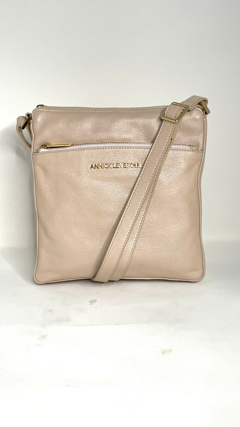 Crossboby bag / Leather Satchel Gisele, Beige