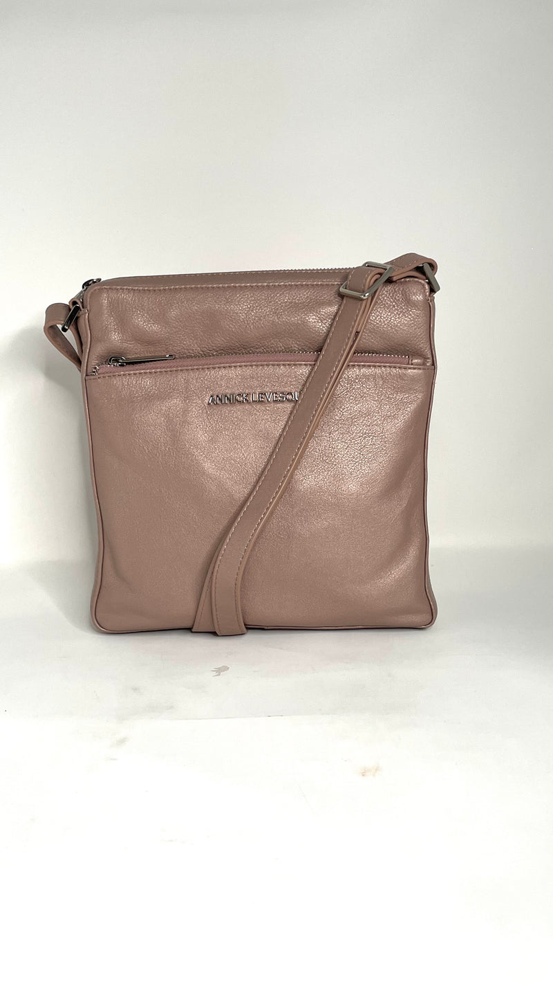 Crossboby bag / Leather Satchel Gisele, Beige
