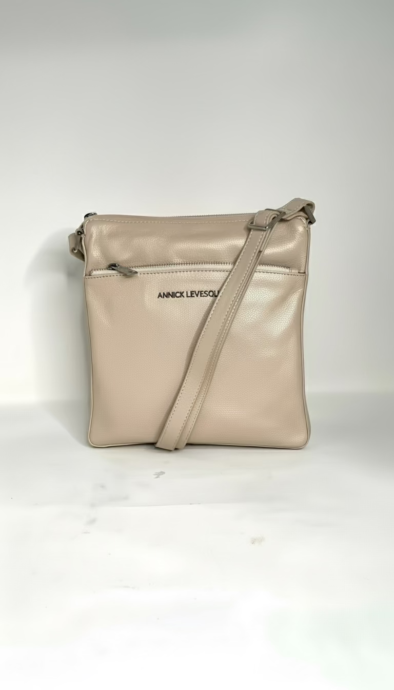 Crossboby bag / Leather Satchel Gisele, Beige