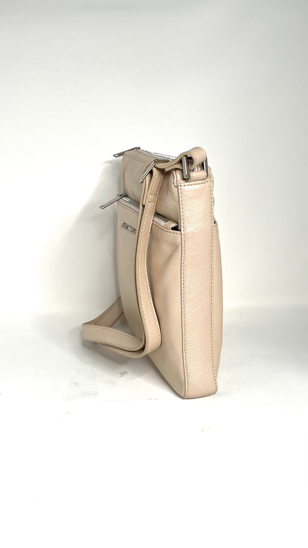 Crossboby bag / Leather Satchel Gisele, Beige