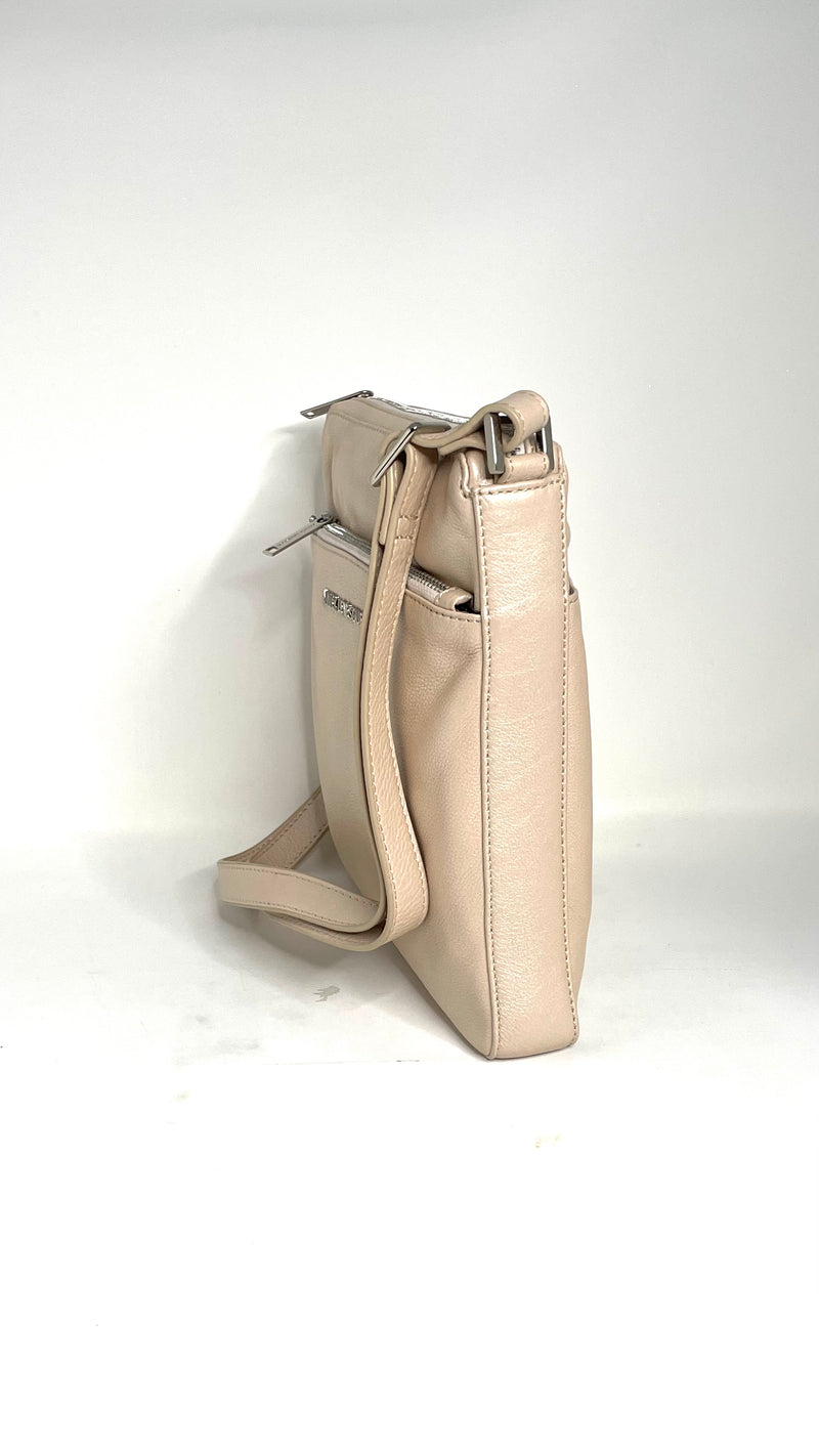 Crossboby bag / Leather Satchel Gisele, Beige