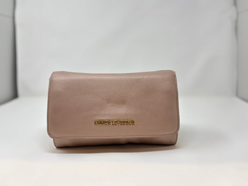 Handbag Scarlett with bow tie, 3 in 1, mother of pearl