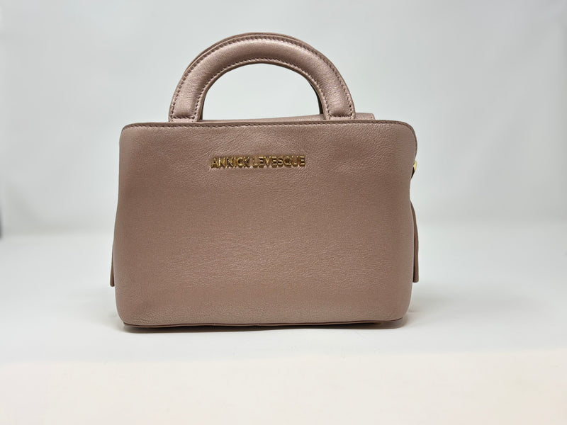 Leather Handbag Clarence, 2 in 1, Pink Blush